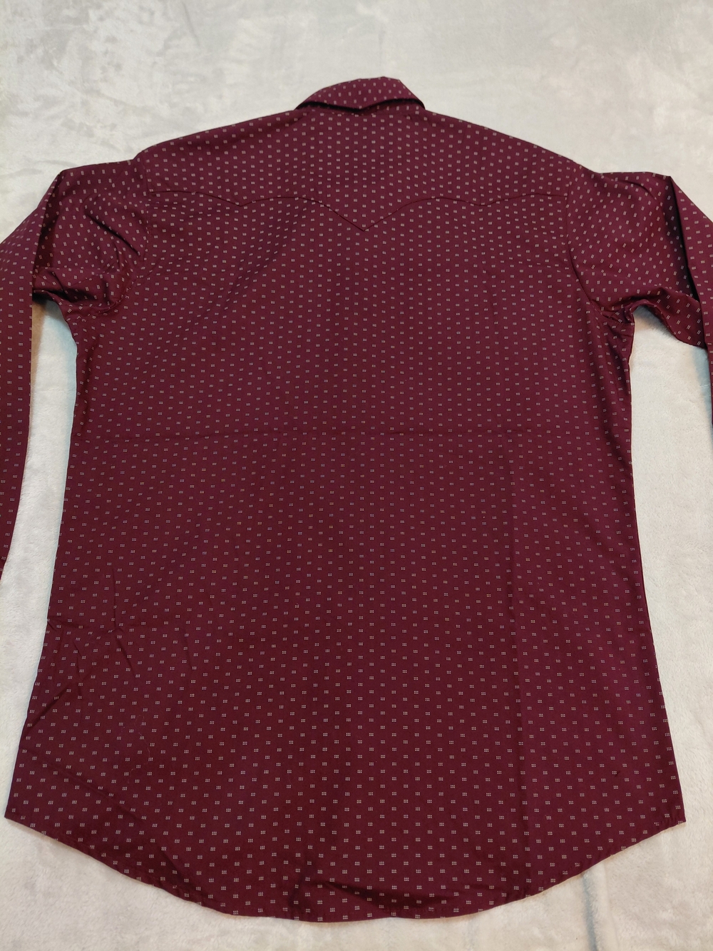 Men's Burgundy Printed Western Shirt - Picture 5 of 9